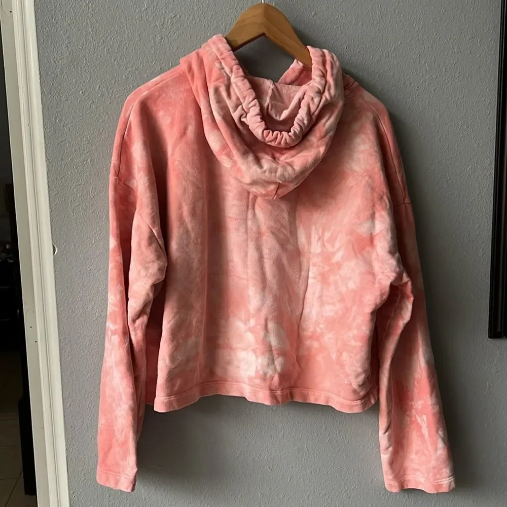 Outdoor Voices Pickup Latana Pink Tie Dye Logo Cropped Hoodie - Picture 5 of 7